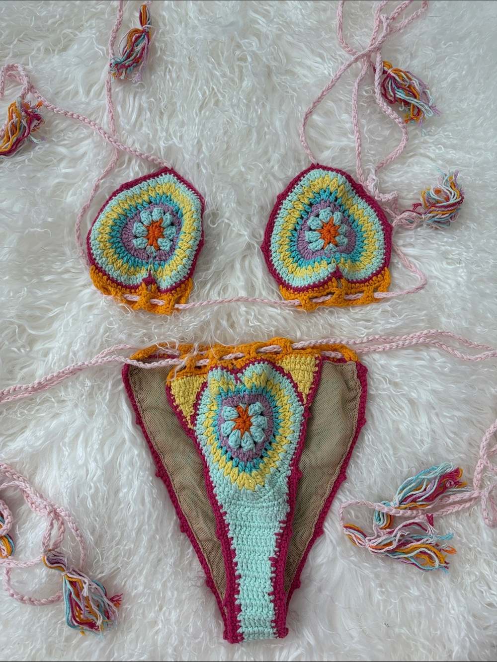 Andi Bagus Handmade Multicolor Crochet Bikini Set